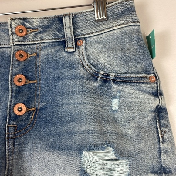 NWT Edgely Women Denim Jean Shorts SZ 4 High Rise Distressed Stretch - Picture 4 of 10